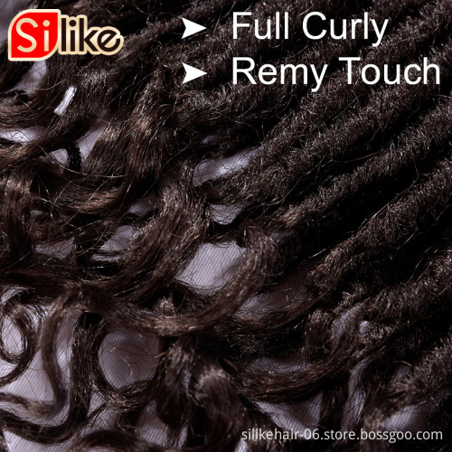 synthetic Crochet  Braids Hair Curly Goddess Faux Locs Looped Dreadlocks Twist 18inch Ombre Color Soft Wavy Ombre Faux Locs